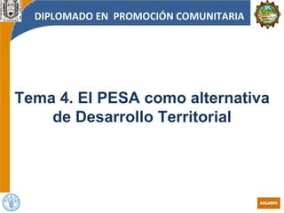 Tema 4. El PESA como alternativa de Desarrollo Territorial DIPLOMADO EN  PROMOCIÓN COMUNITARIA 
