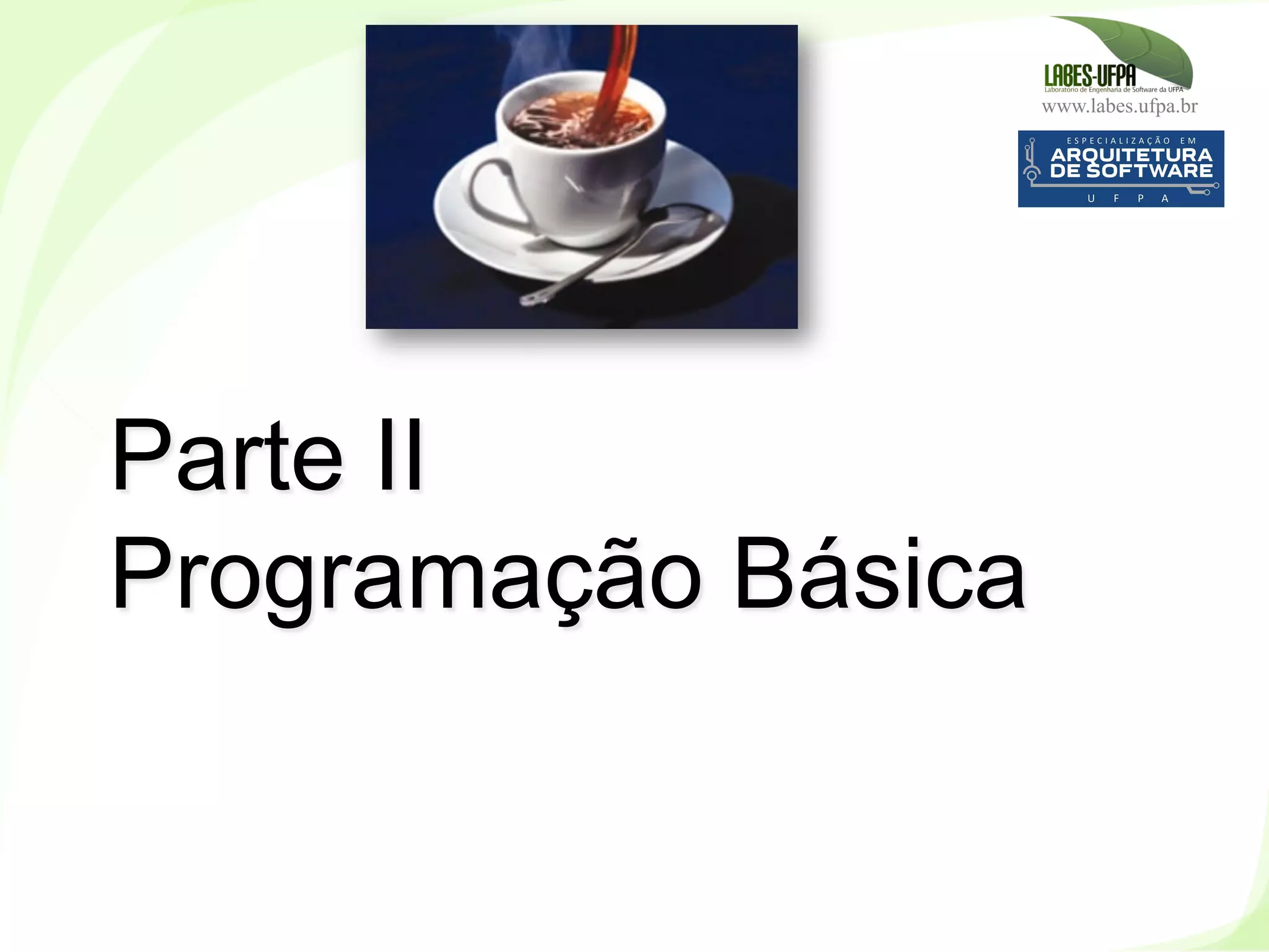 www.labes.ufpa.br
Parte II
Programação Básica
 