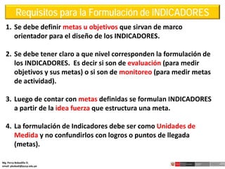 “DISEÑO DE INDICADORES PARA EL MONITOREO Y EVALUACIÓN DE LA GESTIÓN ...