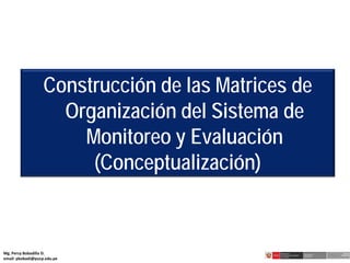“DISEÑO DE INDICADORES PARA EL MONITOREO Y EVALUACIÓN DE LA GESTIÓN ...