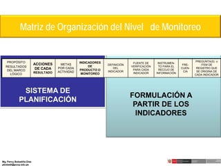 “DISEÑO DE INDICADORES PARA EL MONITOREO Y EVALUACIÓN DE LA GESTIÓN ...
