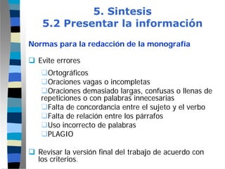 Modulo Monografia - Paso  5 - Sintesis