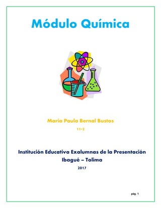 pág. 1
Módulo Química
Maria Paula Bernal Bustos
11-2
Institución Educativa Exalumnas de la Presentación
Ibagué – Tolima
2017
 