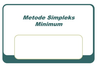 Metode Simpleks
Minimum
 