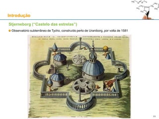 Stjerneborg (“Castelo das estrelas”)
Observatório subterrâneo de Tycho, construído perto de Uraniborg, por volta de 1581
Introdução
11
 