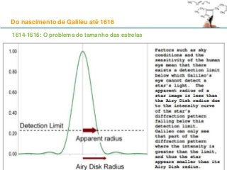 1614-1616: O problema do tamanho das estrelas
Do nascimento de Galileu até 1616
60
 