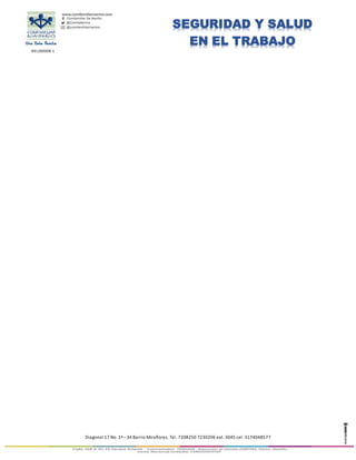 891280008-1
Diagonal 17 No. 1ª –34 Barrio Miraflores. Tel. 7208250 7230206 ext. 3045 cel. 3174048577
SEGURIDAD Y SALUD
EN EL TRABAJO
 