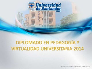 Fuente: Universidad de Santander – UDES Cúcuta
DIPLOMADO EN PEDAGOGÍA Y
VIRTUALIDAD UNIVERSITARIA 2014
 