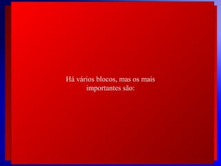 Há vários blocos, mas os mais
importantes são:

 
 
 
 
 
 
 

© 2004 By Default

 