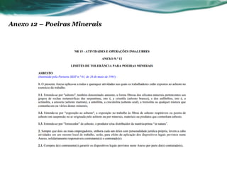Anexo 12 – Poeiras Minerais
 