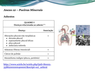 Anexo 12 – Poeiras Minerais

Asbestos




http://www.scielo.br/scielo.php?pid=S0102-
35862001000400007&script=sci_arttext
 