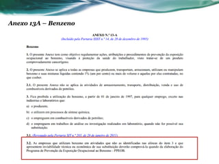 Anexo 13A – Benzeno
 
