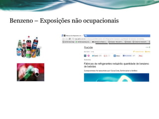 Benzeno – Exposições não ocupacionais
 