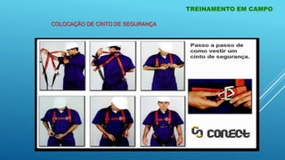 TREINAMENTO EM CAMPO
COLOCAÇÃO DE CINTO DE SEGURANÇA
 