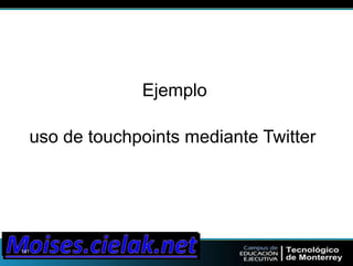 Ejemplo 
uso de touchpoints mediante Twitter 
141 
 
