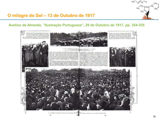 Avelino de Almeida, ”Ilustração Portugueza”, 29 de Outubro de 1917, pp. 354-355
35
O milagre do Sol – 13 de Outubro de 1917
 