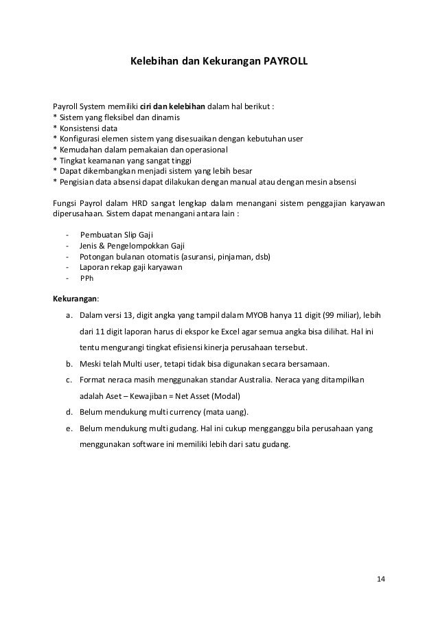 Modul payroll myob v13