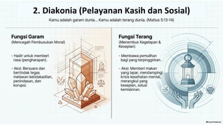 2. Diakonia (Pelayanan Kasih dan Sosial)
 