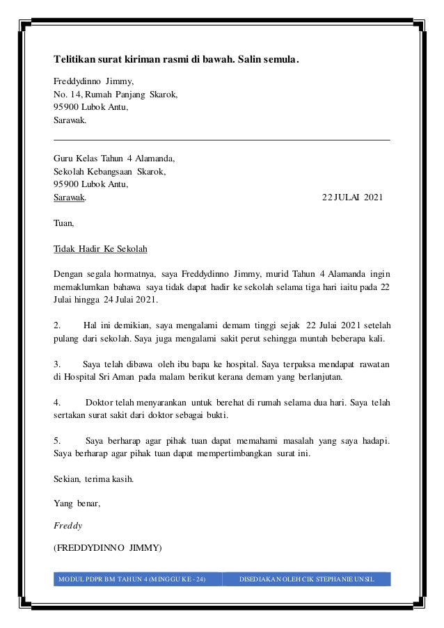 Lembaran Modul Pdpr Bm Tahun 4