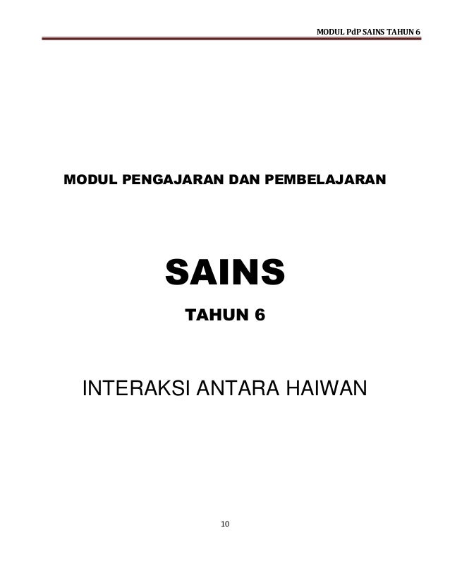 Modul PdP Sains KSSR T6 2016