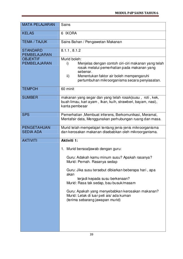 Modul PdP Sains KSSR T6 2016