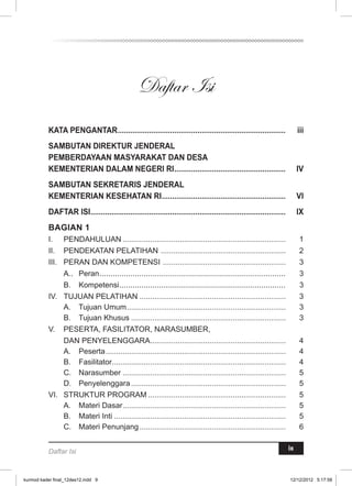 ix 
Daftar Isi 
Daftar Isi 
kurmod kader final_12des12.indd 9 12/12/2012 5:17:58 
 