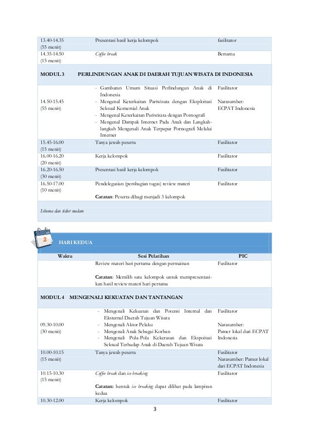 Modul Pelatihan Perlindungan Anak Dari Kekerasan Dan Eksploitasi Seks Modul Pelatihan Perlindungan Anak Dari Kekerasan Dan Eksploitasi Seks