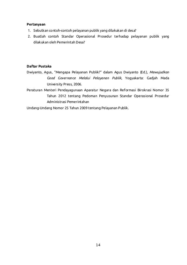 Modul Penyelenggaraan Pelayanan Publik Di Desa Karya Bayu Setyo Nugro