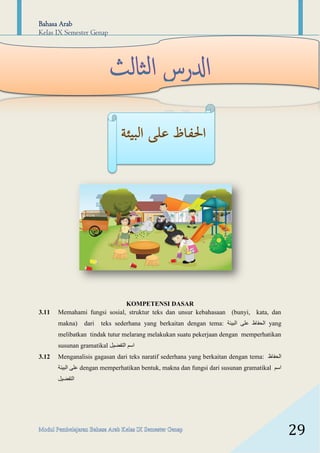 Modul Pembelajaran Bahasa Arab kelas 9 MTs (semester genap) | PDF