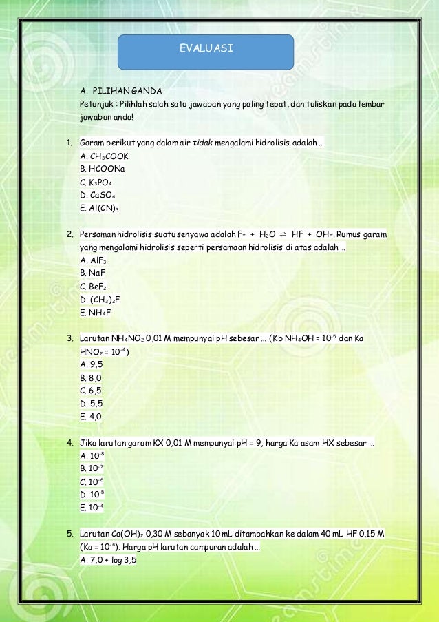 Modul pembelajaran kimia hidrolisis garam