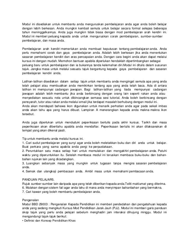 Modul Pendidikan Khas