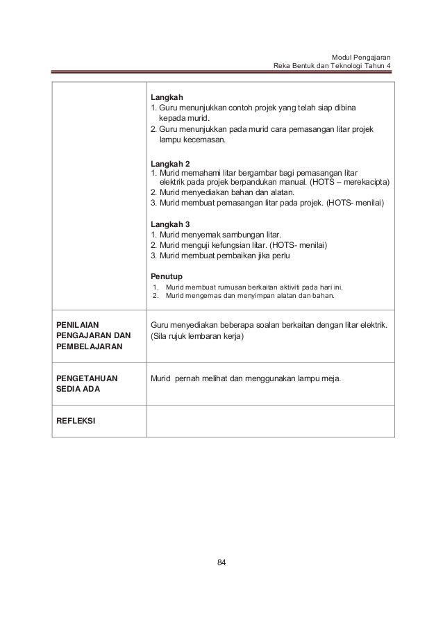 MODUL PENGAJARAN REKABENTUK DAN TEKNOLOGI TAHUN 4 MODUL PENGAJARAN REKABENTUK DAN TEKNOLOGI TAHUN 4