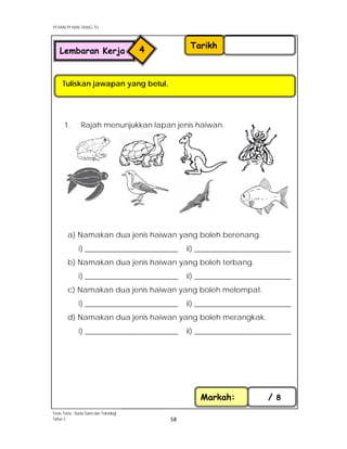 Latihan Sains Tahun 2 Mengikut Topik