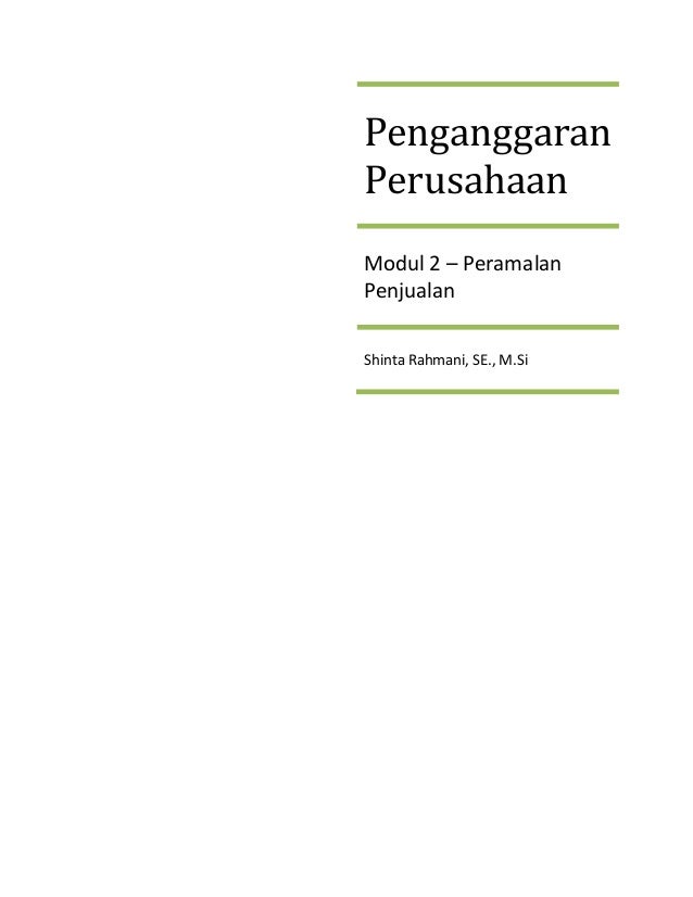 Modul Penganggaran Perusahaan