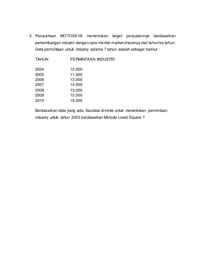 Contoh Soal Dan Jawaban Metode Least Square