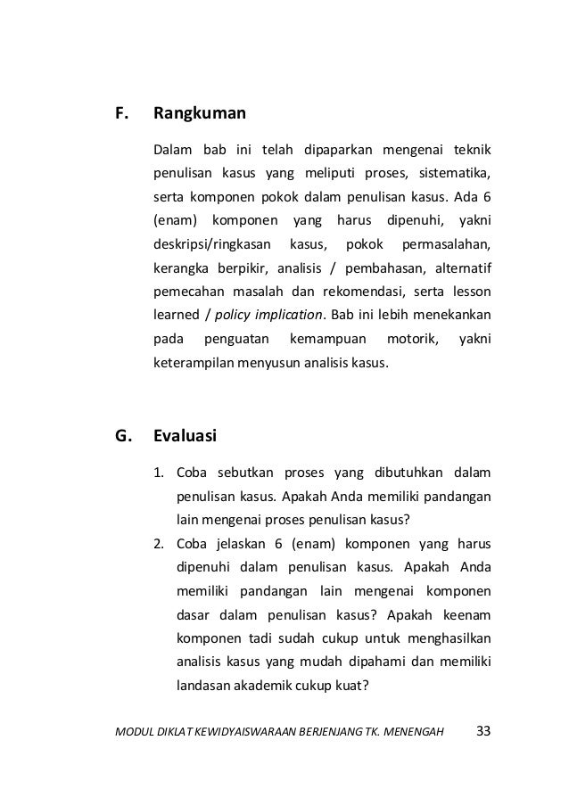 Modul Penulisan Kasus