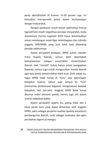 Modul Peran Legislatif Dalam Perubahan Tata Kelola Pemerintahan | PDF