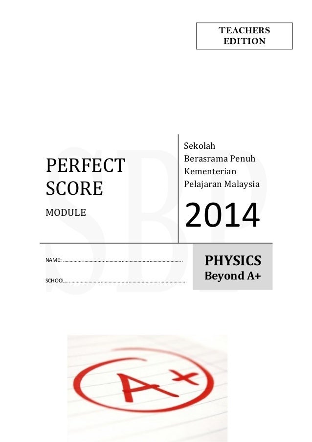 Modul perfect score sbp physics spm 2014 skema