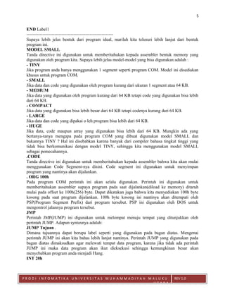 Modul praktikum Bahasa assembly | DOC