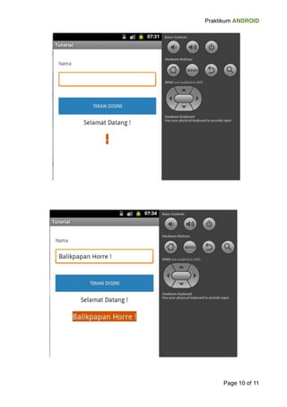 Praktikum ANDROID 
Page "10 of "11 
 
