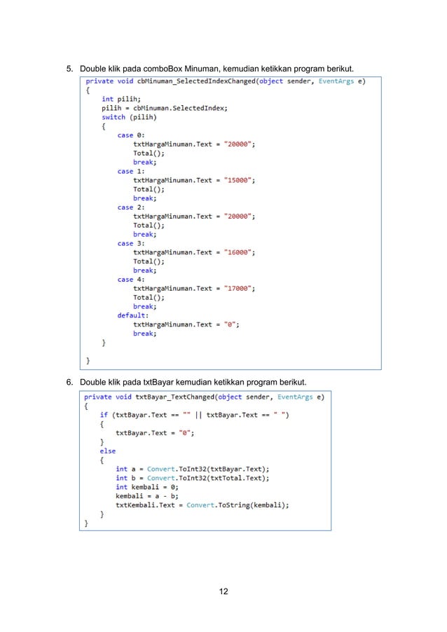 Modul Praktikum 4 - Pemrograman Visual | PDF