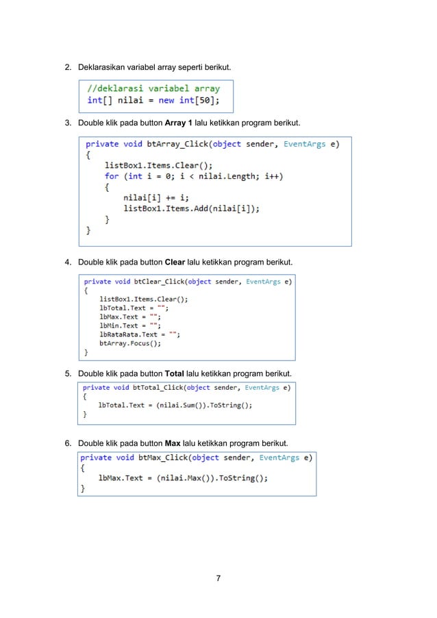 Modul Praktikum 6 - Pemrograman Visual | PDF