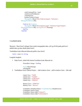 Modul Praktikum Algoritma dan Pemrograman Visual Basic net | PDF
