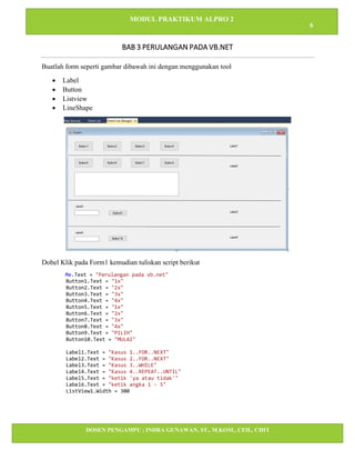 Modul Praktikum Algoritma dan Pemrograman Visual Basic net | PDF