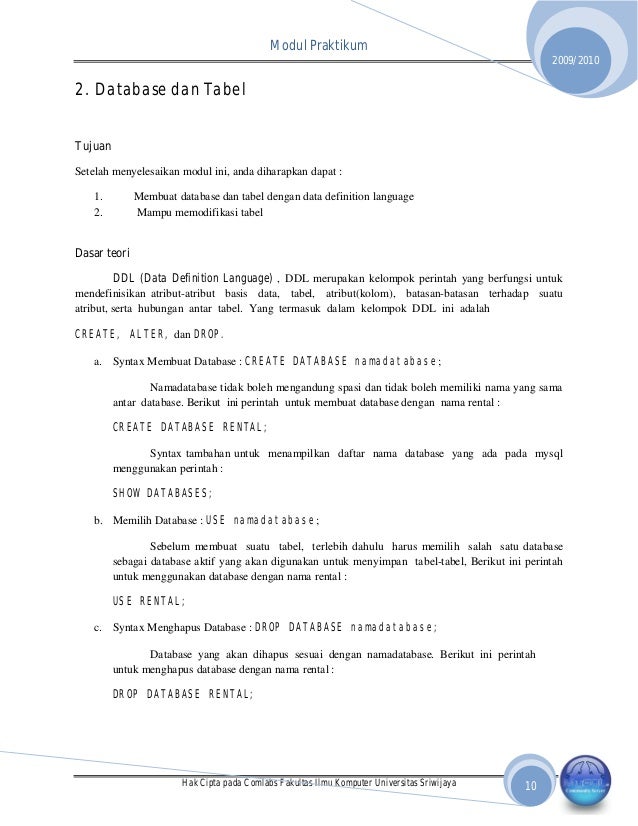 Modul praktikum basis data new