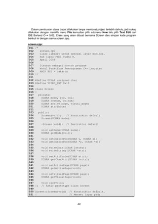 Modul praktikum c++ lanjutan semester 2 BSI | PDF