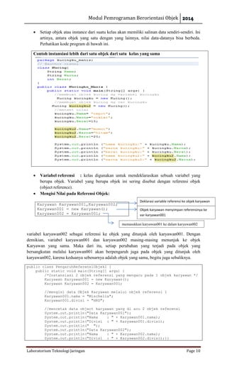 Modul praktikum java pemrograman berorientasi objek | PDF