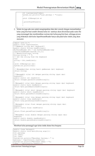 Modul praktikum java pemrograman berorientasi objek | PDF