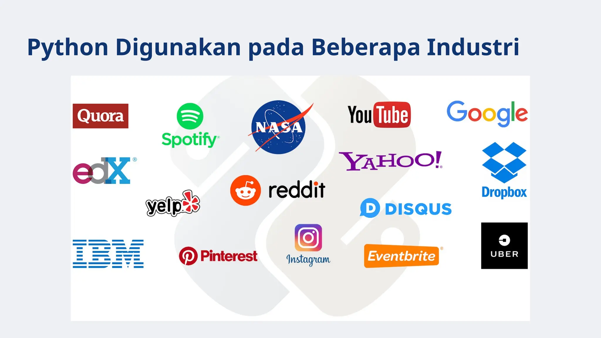 Python Digunakan pada Beberapa Industri
 