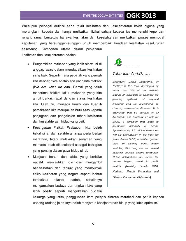 Modul Pembelajaran Kesihatan dan Kesejahteraan Modul Pembelajaran Kesihatan dan Kesejahteraan